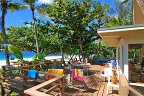 Patio at the back of the beach house